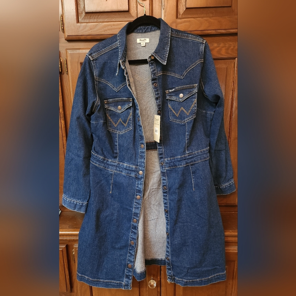 Wrangler Dark Blue Denim Longline Dress XLARGE
